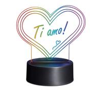 Plexy Light Tableau Blanc Coeur - Lampe LED Multicolore en plexyglass