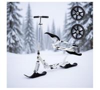 Pliable 2 en 1 Scooter avec Deux Roues pour Une Conduite en Douceur Réglable en Hauteur Traîneau à Ski Idéal pour Les Garçons Et Les Filles De 3 à 15 Ans Sports De Plein Air