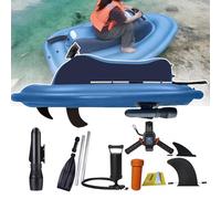 Pliable 2 en 1Bateau Gonflable éLectrique 500w 10000mah Scooter sous-Marin - Moteur Jet Ski Portable Et Sup pour La PlongéE,Natation Et Le Kayak,éQuipement De Nage De PlongéE en Mer,Blue