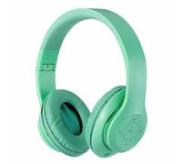 Pliable Bluetooth 5.0 Casque Sans Fil Sport Super Basse Stéréo Musique écouteur Ordinateur Gaming Casque avec Prise Carte TF, Vert