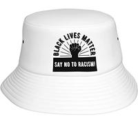 Pliable Chapeau de Pêcheur Dites Non au racisme Chapeaux de Seau Funky Été Bouchon De Seau pour Hommes Outdoor Sports