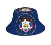 Pliable Chapeau De Pêcheur,Impression du Drapeau De L'Utah Beach Sun Hat Personnalisé Chapeaux De Visière pour Sports Camping Femmes