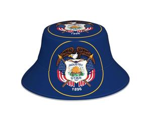 Pliable Chapeau De Pêcheur,Impression du Drapeau De L'Utah Beach Sun Hat Personnalisé Chapeaux De Visière pour Sports Camping Femmes