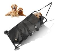 Pliable for Animaux Brancard Hundetrage 120kg Tragkraft Rettungstrage Trage mit Tragegurt und 2 Räder avec roulettes silencieuses für Golden Retriever, Labradore, Huskys, Corgis