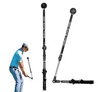 Pliable Golf Swing Trainer, Appareil l'entraînement de Télescopique Golf Swing Posture Correcteur, Golf Swing Stick Training Aid pour Aide d'exercice de Force pour Golf, Pour Gauchers (Gauche noir)