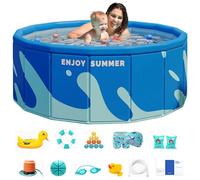 Pliable Piscine Extérieure | Piscine Ronde Non Gonflable sans Installation, Piscines Épaissie pour Enfant Familiale, Piscines De Jeux pour Garçons, Filles, Adultes, Familles, Animaux De Compag