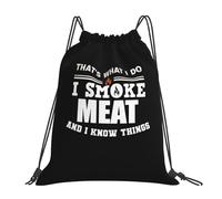 Pliable Sac de Gym Je Fume de la Viande et Je Sais des Choses Sac à Dos léger Sac Multifonctionnel 36x42cm pour Sport en Plein air,Activités Quotidiennes,Piscine