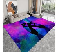 Pliable Tapis Chaussons de Ballet Noirs Modèle pour Salon 120 x 170cm, Couleurs néon Rug D'éveil Lavables avec Dos Antidérapant Tapis à Poils Courts pour Salle à Manger Bureau Filles Garçons