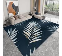 Pliable Tapis Plantes Feuilles de Palmier Jungle Tropicale Modèle pour Salon 80 x 120cm, Rug D'éveil Lavables avec Dos Antidérapant Tapis à Poils Courts pour Salle à Manger Bureau Filles Garçons