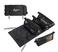 Pliable Trousse de Toilette Voyage, Sacs à Cosmétiques Suspendre Détachables 4 en 1, Trousse Maquillage, Sac à Cosmétiques Séparable pour Homme et Femme | Noir
