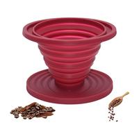 Pliable Versant Compte-gouttes à Café pour Camp, Porte-Filtre à Café en Silicone RéUtilisable, Porte Filtre à Café en Silicone, Support à Café Filtre pour Camping, Randonnée, Survie, Voyage (Rouge)