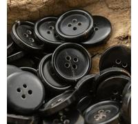 Ensemble de boutons en corne véritable, 12 pièces, pour veste de costume, Blazer, manteau, boutons marron clair, noir, marron foncé, 15mm - 30mm, accessoires de couture