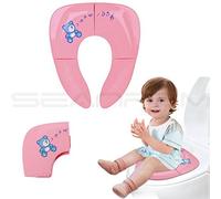 pliant bébé Siège de toilette d'apprentissage de la propreté, antidérapant Coussinets en silicone Housses de siège Sacs de voyage portable réutilisables tout-petits Potty Trainer Bague No-pinch ajustement serré Joint Motif pour la plupart des toilettes de taille standard