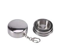 Pliant en acier inoxydable Coupe - tasse Camping Pliable boire un verre tumbler avec Couvercles Trousseau de Camping Voyage randonnée en plein air Pêche Alpinisme, rétractable télescopique portable