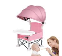 Pliant pliant pour tout-petit chaise de camping-portable de siège bébé portable chaise haute - booster d'alimentation pliable avec plateau amovible et parasol, chaise de restauration en aluminium