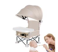 Pliant pliant pour tout-petit chaise de camping-portable de siège bébé portable chaise haute - booster d'alimentation pliable avec plateau amovible et parasol, chaise de restauration en aluminium