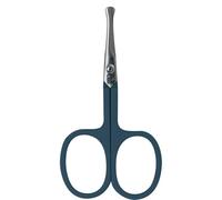 PLIC BEAUTY - Ciseaux Poils de Nez Bleu Foncé à Bouts Ronds, Coupe Sécurisée et Précise pour Nez et Oreilles