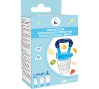 PLIC CARE - Grignoteuse Tétine en Silicone Bleue - 4 à 12 mois - Sans BPA - 3 Tailles de Tétines et 2 Recharges - Pour Soulager les Gencives et Diversification Alimentaire