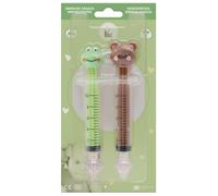 Plic Care Lot de Deux Seringues Nasales Pour Bébés 10 ml - Dès 4 Mois (Modèle : Grenouille et Ours)