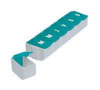 PLIC CARE - Pilulier journalier et semainier - 7 compartiments détachables - Marquage des jours de la semaine - Solide et pratique