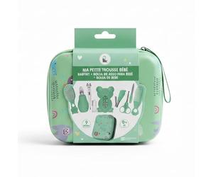 PLIC CARE - Trousse de Soin Bébé Verte - 7 Accessoires Essentiels - Trousse Compacte et Solide - Idéale pour les Premiers Soins de Bébé - Dès la Naissance - Design Mixte - Format Nomade