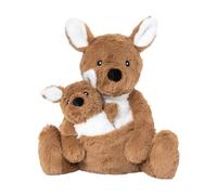 PLIC - Doudou Bouillotte Kangourou, Peluche Chauffante Micro-Ondes, Poche Ventrale avec Sac de Billes Amovible - Chaud & Froid pour Coliques & Bobos