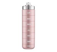 PLIC Pilulier Métal Design Boîte à Pilules Nomade pour Personnes Actives, Idéal pour Vitamines, Compléments Alimentaires & Gummies, Aluminium Robuste et Modulable (Rose)