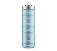 PLIC Pilulier Métal Design Boîte à Pilules Nomade pour Personnes Actives, Idéal pour Vitamines, Compléments Alimentaires & Gummies, Aluminium Robuste et Modulable (Bleu Clair)