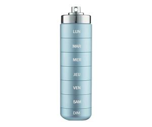 PLIC Pilulier Métal Design Boîte à Pilules Nomade pour Personnes Actives, Idéal pour Vitamines, Compléments Alimentaires & Gummies, Aluminium Robuste et Modulable (Bleu Clair)