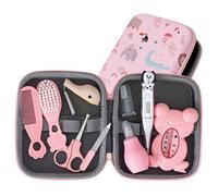 PLIC - Trousse de Soin Bébé 9 Accessoires - Kit Complet Transportable - Idée Cadeau Naissance - Rose