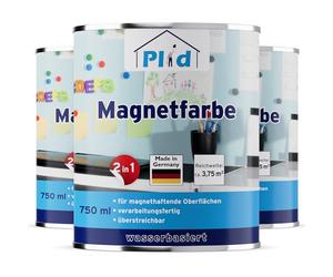 Plid® Peinture aimantée Gris Anthracite mat 2,25 L - Peinture magnétique murale [MULTI-SUPPORTS] pour murs, portes, meubles et autres surfaces en bois, métal, plastique dur, béton, papier peint