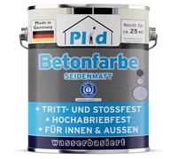 Plid® Peinture Béton 2,5l Gris Argent - Peinture Sol et Mur Intérieur & Extérieur/Haute Résistance, Séchage rapide/Idéale Garage, Cave, Sous-Sol, Terrasse, Escalier, Parking, Atelier, Entrepôt