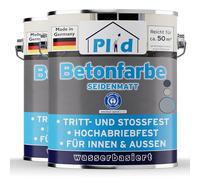 Plid® Peinture Béton 5l Gris Argent - Peinture Sol et Mur Intérieur & Extérieur/Haute Résistance, Séchage rapide/Idéale Garage, Cave, Sous-Sol, Terrasse, Escalier, Parking, Atelier, Entrepôt
