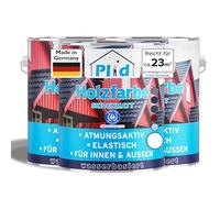 Plid® Peinture Bois Blanc 2,25L - Intérieur/Extérieur - Weatherproof - Haute Durabilité & Résistance UV - Rénovation Boiseries, Meubles, Bardage, Cloture, Chalet - Made in Germany