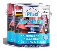 Plid® Peinture Bois Bleu Pigeon 5L - Intérieur/Extérieur - Weatherproof - Haute Durabilité & Résistance UV - Rénovation Boiseries, Meubles, Bardage, Cloture, Chalet - Made in Germany