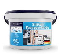 Plid® Peinture Façade Silicone Blanche Mate 2,5L - Extérieur Haute Résistance - Hydrofuge Respirant - Mur Béton Crépi Sous-Bassement - Made in Germany