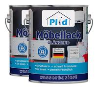 Plid® Peinture Meubles sans ponçage, Blanc Brillant 5L - Laque blanche résistante [MULTI-SUPPORTS] pour Mobilier en bois, métal, PVC rigide & Boiseries neuves ou anciennes - Interieur & Exterieur