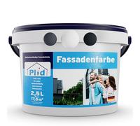 Plid® Peinture pour Façades, Blanc mat 2,5L [Multi-Supports] Crépis, Briques, Ciment, Enduit - Intérieur & Extérieur/Résistante aux Intempéries et aux UV, Haute couvrance, Réspirante
