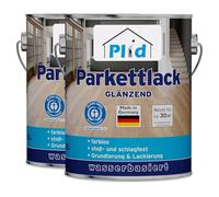 Plid® Vitrificateur Parquet - Vernis Bois Incolore Brillant - 5L, Haute Résistance Chocs et Rayures, Pour Environ 60m², Protection Bois Intérieur, Parquet Meuble Escaliers, Fabriqué En Allemagne