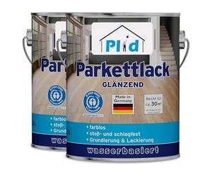 Plid® Vitrificateur Parquet - Vernis Bois Incolore Brillant - 5L, Haute Résistance Chocs et Rayures, Pour Environ 60m², Protection Bois Intérieur, Parquet Meuble Escaliers, Fabriqué En Allemagne