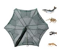 Plié Filet de Pêche à 6 Trous Pliable en Nylon - Portable Epervier pour la Pêche au Crabe, aux Crevettes, à la Main pour Appâts