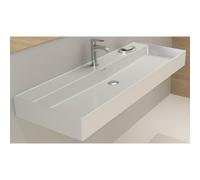 Plieger Kansas lavabo 2 trous de robinet avec trop-plein 120x46,6cm blanc mat 0271043