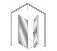 Plieger Panorama Paroi de douche 100cm et porte pivotante 90cm avec barre de renfort murale carrée 100cm et profilé sol chrome 0983761