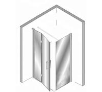 Plieger Panorama Paroi de douche 120cm et porte pliante 90cm avec barre de renfort murale carrée 100cm et profilé sol chrome 0983769