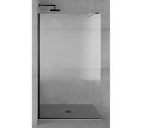 Plieger Panorama Paroi de douche 6mm 48/50x200cm sans barre avec fixation Noir/verre clair PA1C6TN25019