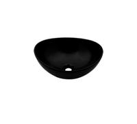 Plieger Scale lavabo à poser en céramique ovale 40.6x32.2x18.2cm noir 0276179