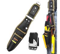 Pliers Holder Bag, Quick Release Tool Pouch, Clip-on Design, Multi-Pocket Utility Storage, Work Belt Organizer, Ideal for Carpenters Plumbers Construction Workers, 13.46x2.95 inches