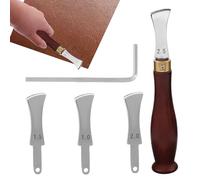 Plieur pour cuir - Outil de marquage des bords en acier inoxydable - Outil de sertissage pour cuir avec poignée en bois pour couturiers, portefeuilles, chaussures, ceintures