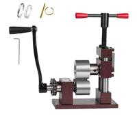 Plieuse à manivelle pour bagues, cintreuse manuelle pour bijoux, rouleau de 56 mm, presse à bracelets réglable, convient aux débutants comme aux artisans expérimentés.(Red,Steel)