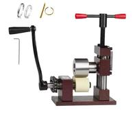 Plieuse à manivelle pour bagues, cintreuse manuelle pour bijoux, rouleau de 56 mm, presse à bracelets réglable, convient aux débutants comme aux artisans expérimentés.(Red,Rubber)